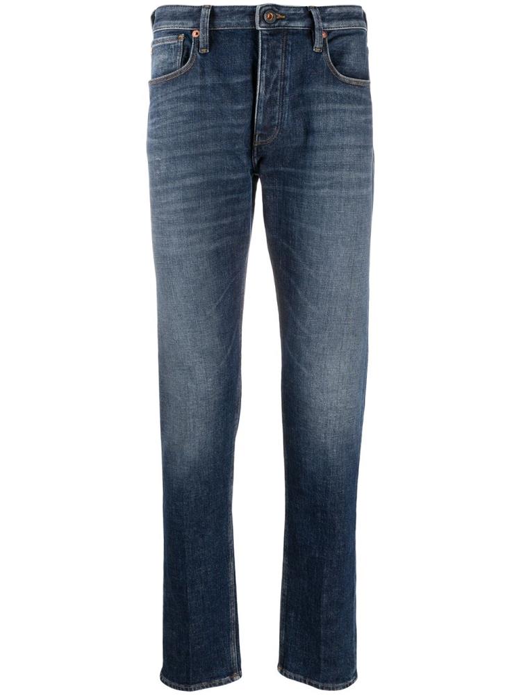 Jeans Armani Emporio Low Rise Slim Fit Hombre Azules | Q8F7O73I