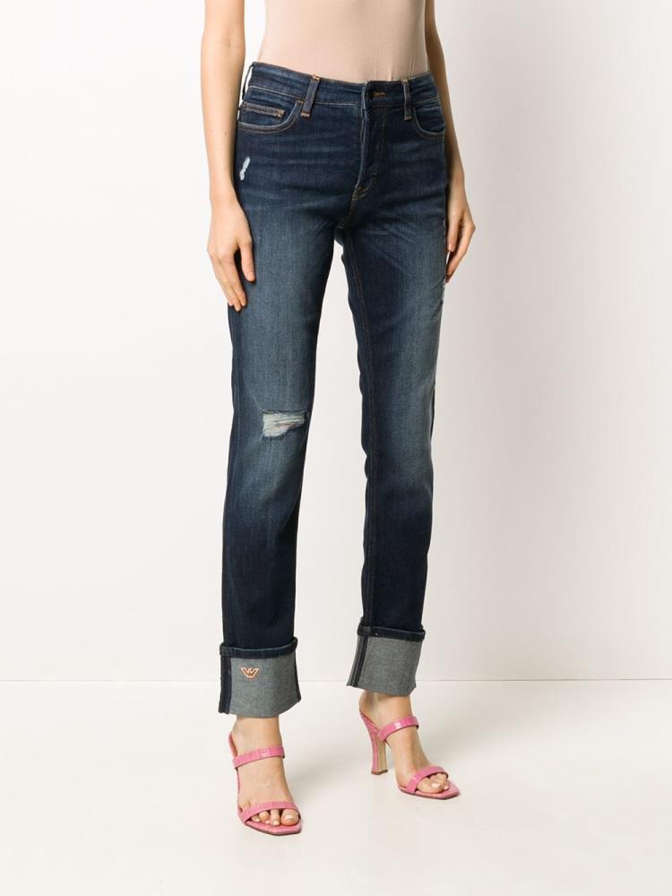 Jeans Armani Emporio Mid Rise Straight Leg Mujer Azules | B1HKS9MS