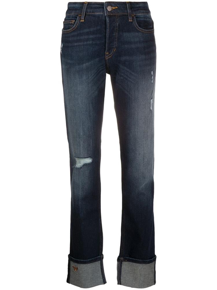 Jeans Armani Emporio Mid Rise Straight Leg Mujer Azules | B1HKS9MS