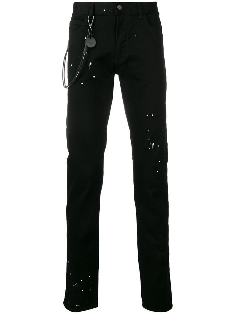 Jeans Armani Emporio Plain Splatter Hombre Negras | 3T6F53XU