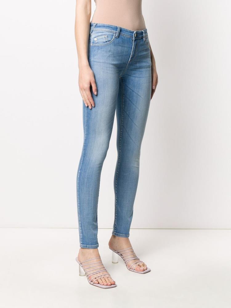 Jeans Armani Emporio Skinny Faded Mujer Azules | FT18PKJU