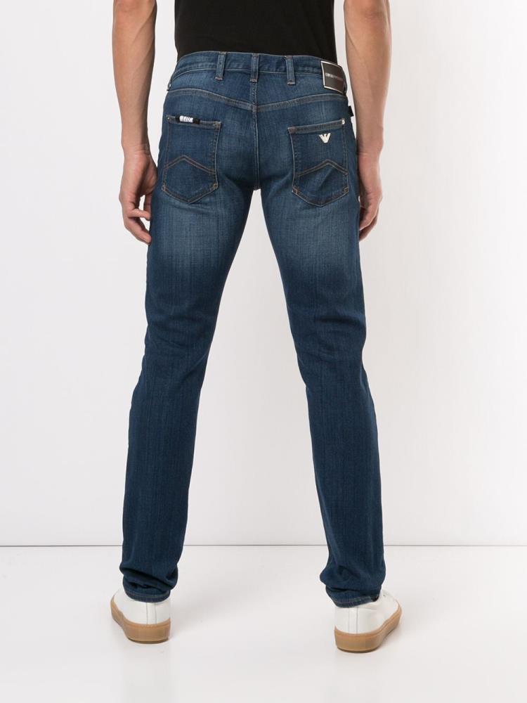 Jeans Armani Emporio Slim Faded Hombre Azules | NEO7JWPW