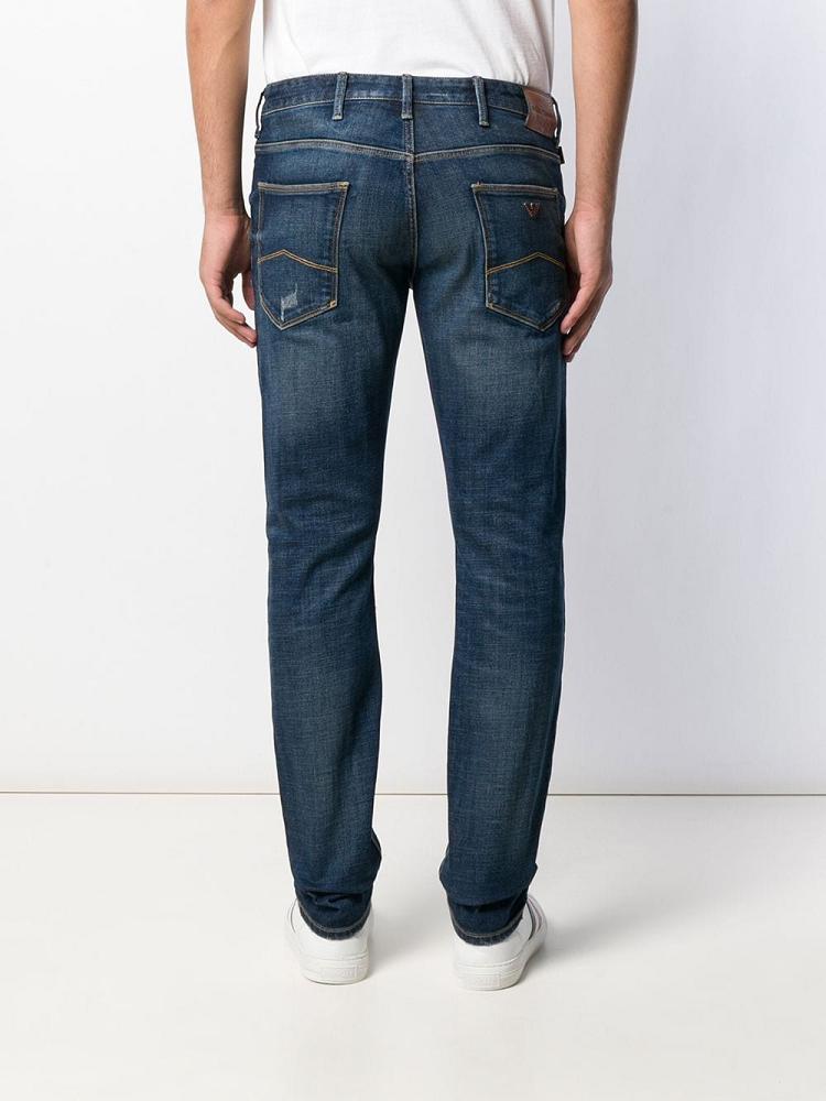 Jeans Armani Emporio Slim Fit Hombre Azules | QKD3KF0Z