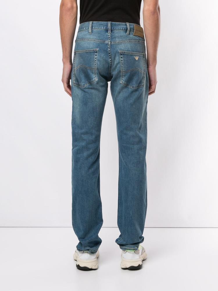 Jeans Armani Emporio Slim Fit Mid Rise Hombre Azules | CQQESEIS