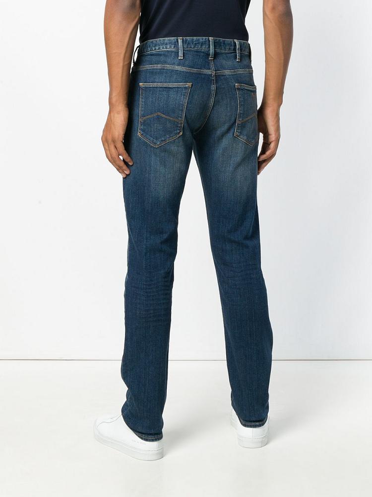 Jeans Armani Emporio Slim Stonewashed Hombre Azules | X6YTLA0F