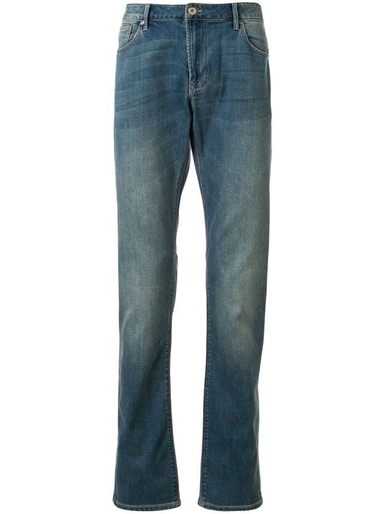 Jeans Armani Emporio Stonewashed Slim Fit Hombre Azules | EN4Z3IHW