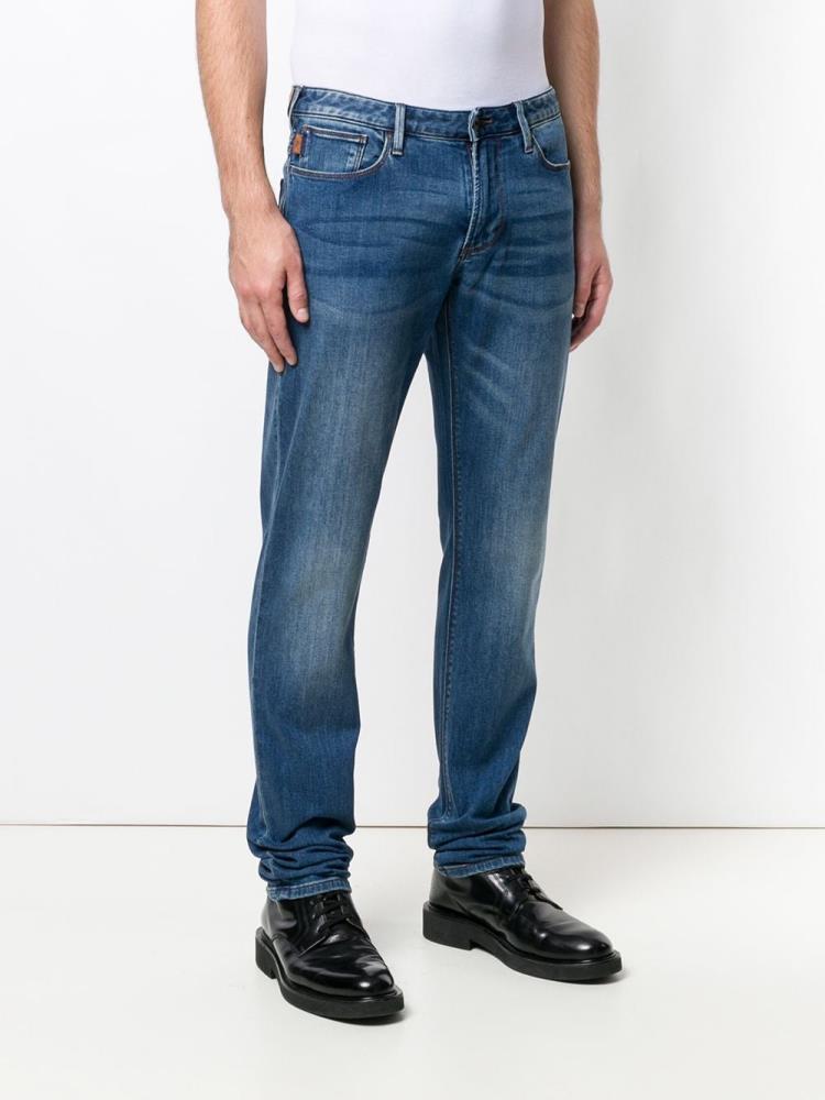 Jeans Armani Emporio Straight Leg Hombre Azules | V9IO0TV4