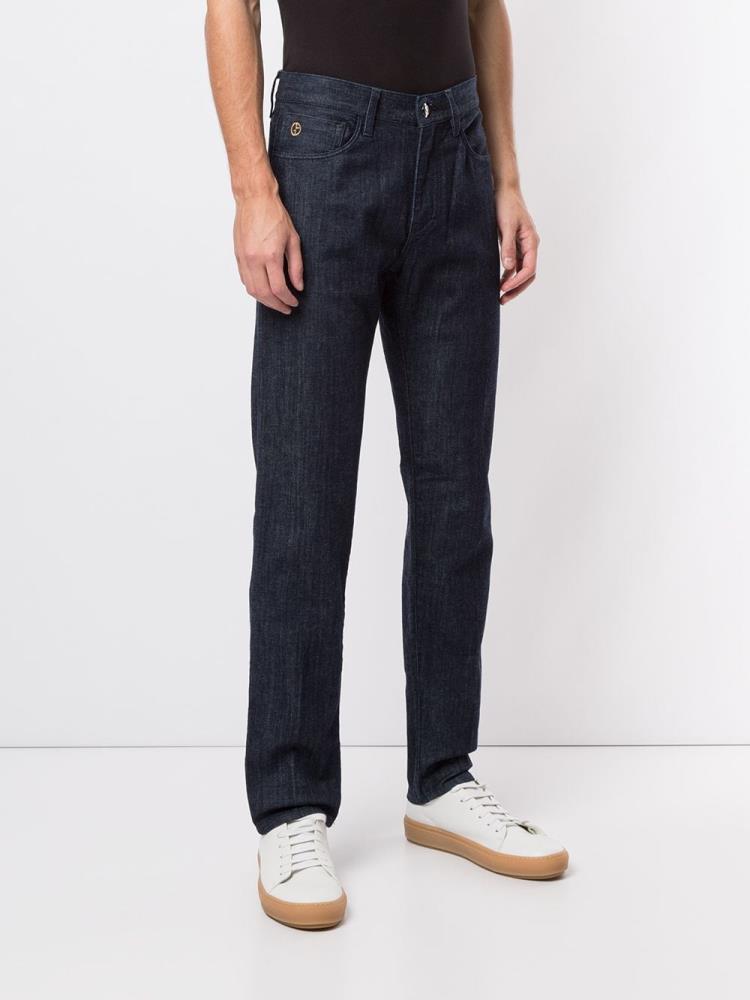 Jeans Giorgio Armani High Rise Straight Leg Hombre Azules | QYCEBFA8