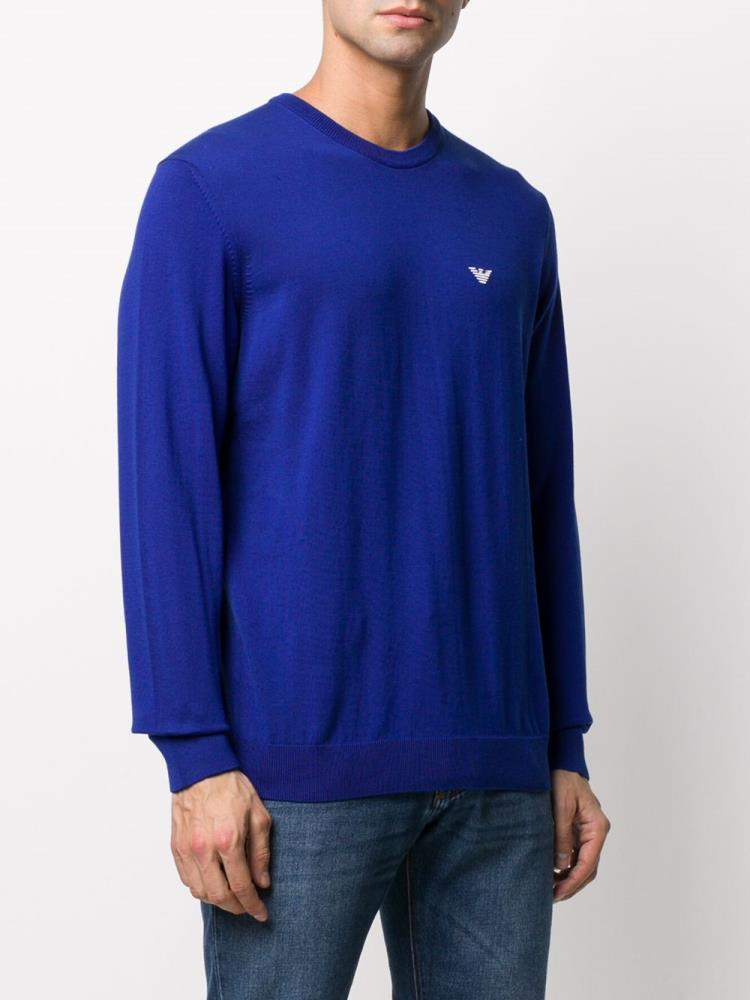 Jerséis Armani Emporio Crew Neck Hombre Azules | 4Z2PBTVW