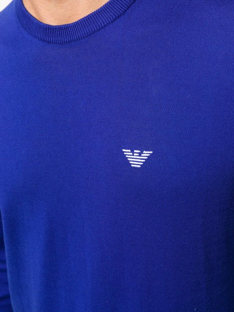 Jerséis Armani Emporio Crew Neck Hombre Azules | 4Z2PBTVW