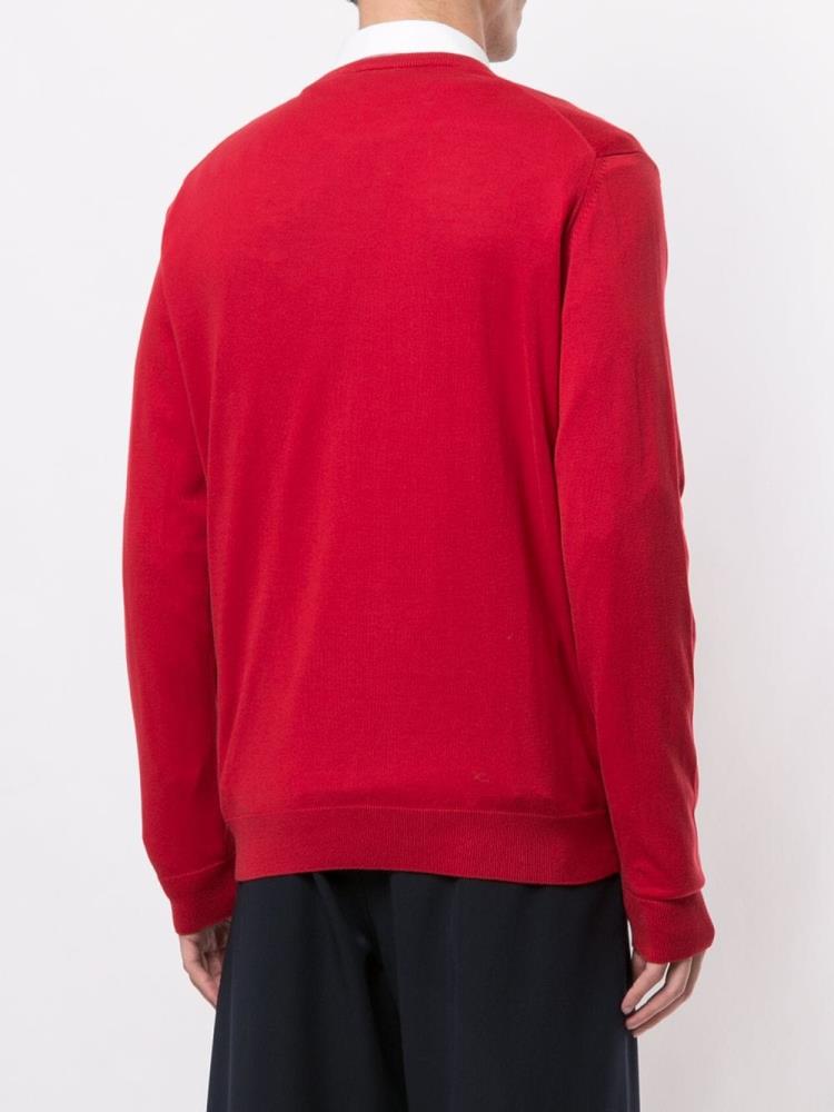 Jerséis Armani Emporio Embroidered Logo Crew Neck Hombre Rojas | TH9OINHE