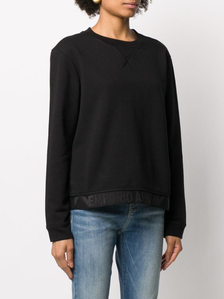 Jerséis Armani Emporio Hem Logo Knit Mujer Negras | WXQA6CDP