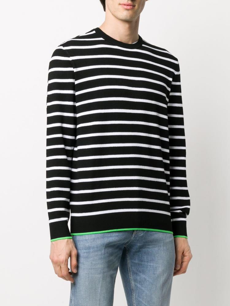 Jerséis Armani Emporio Knitted Stripe Hombre Negras | U8YLU9Y6