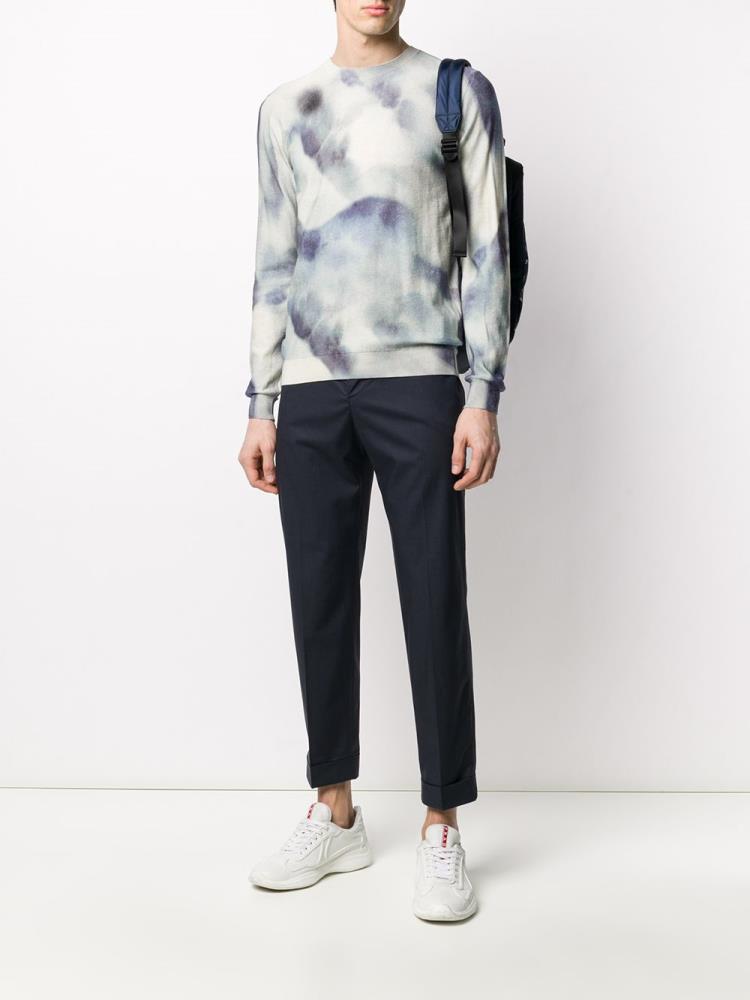 Jerséis Armani Emporio Printed Crew Neck Hombre Azules | EECGQAWY