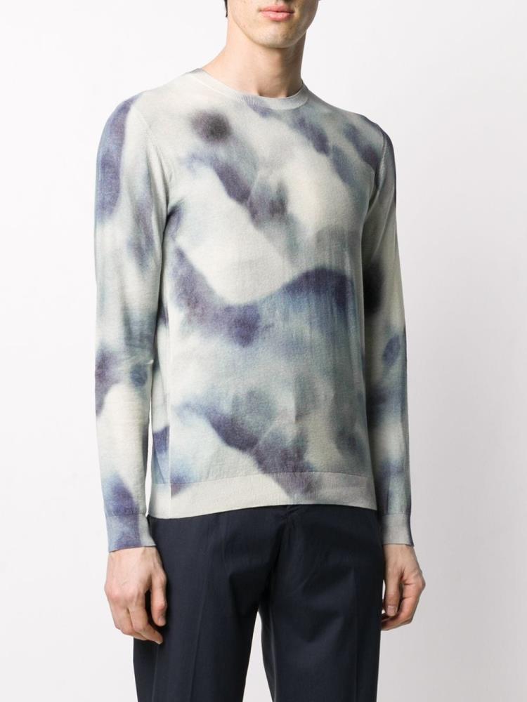 Jerséis Armani Emporio Printed Crew Neck Hombre Azules | EECGQAWY