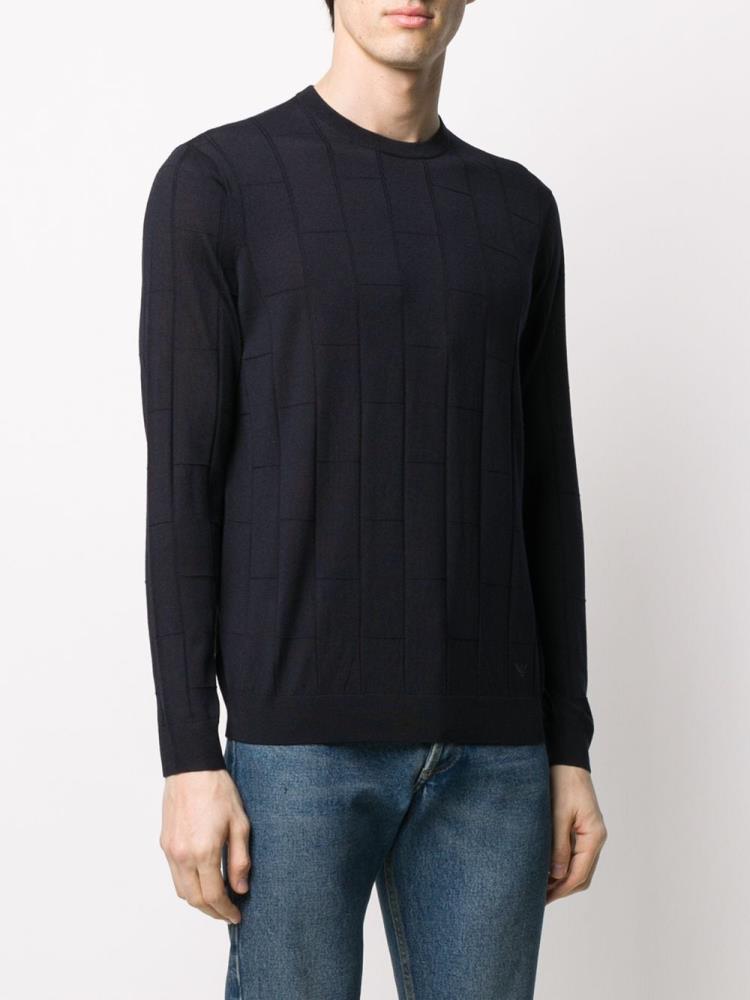 Jerséis Armani Emporio Striped Crew Neck Hombre Azules | 0N3P3QJ7