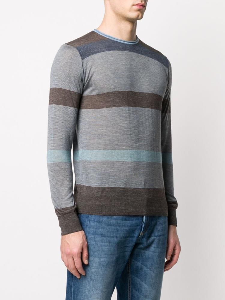 Jerséis Giorgio Armani Striped Hombre Azules | T7AFFPKX