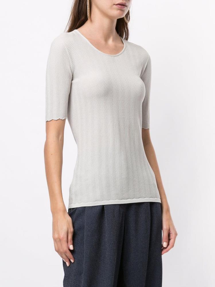 Jerséis Giorgio Armani U Neck Mujer Gris | WEKPESWE