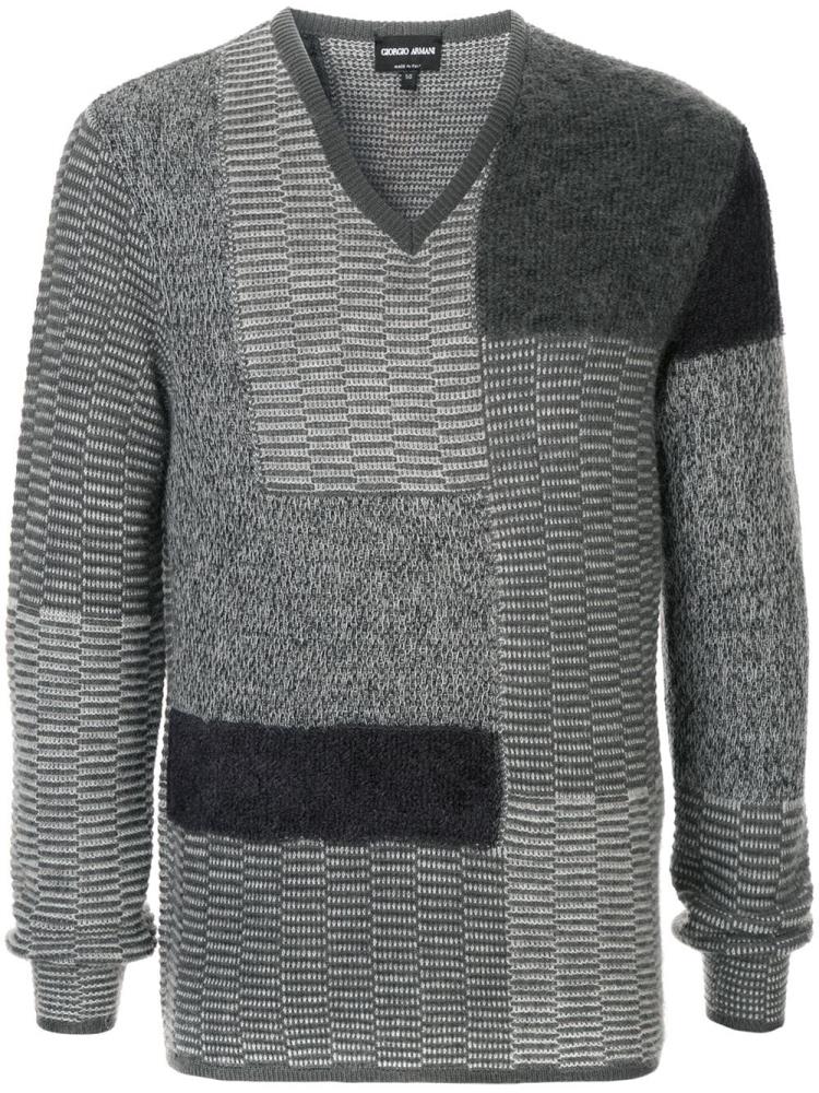 Jerséis Giorgio Armani V Neck Hombre Gris | BBIS5U5P