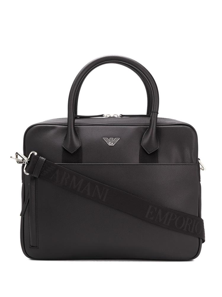 Maletín Armani Emporio Logo Plaque Zipped Hombre Negras | CRLHZJXA