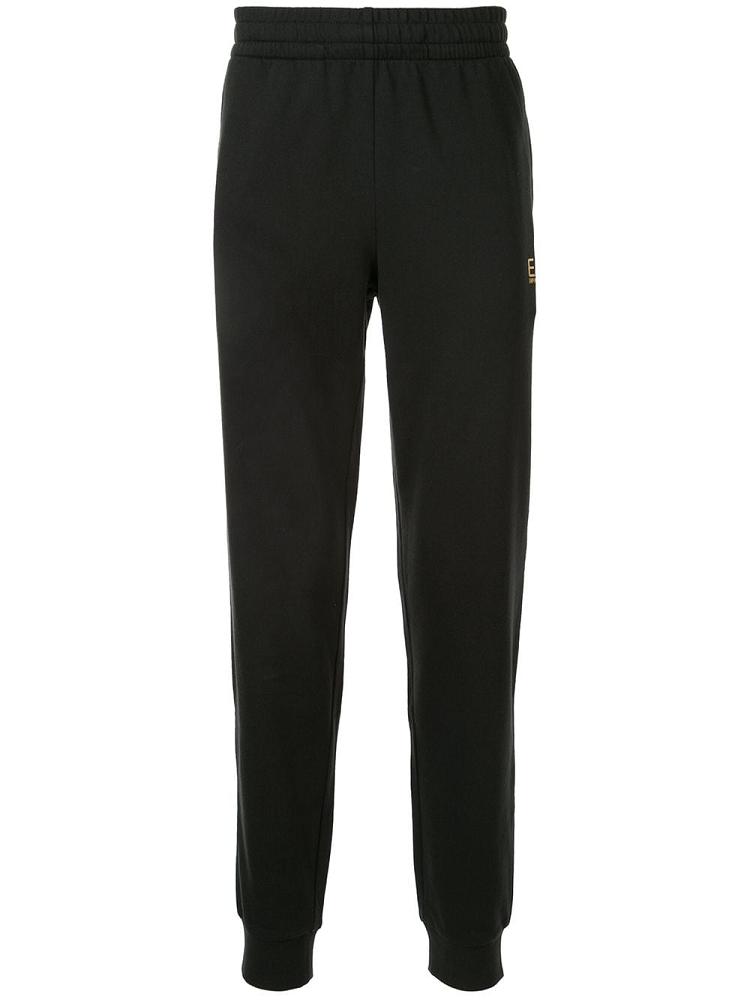 Pantalones Ea7 Emporio Armani Straight Leg Algodon Pista Hombre Negras | OXEUMQEI