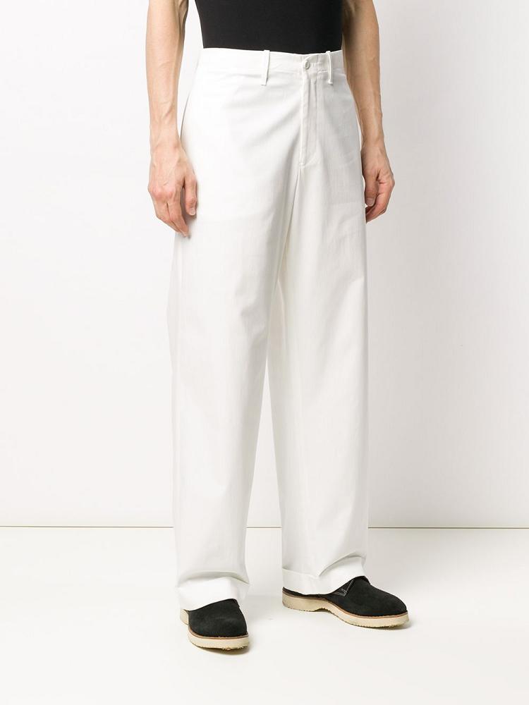 Pantalones Armani Emporio Anchos Leg Hombre Blancas | 5OQFGBVX