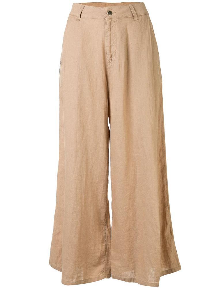 Pantalones Armani Emporio Anchos Leg High Waisted Mujer Marrones | A7Z9LAP8