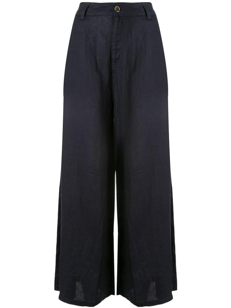 Pantalones Armani Emporio Anchos Leg High Waisted Mujer Azules | IDRVFE3Z