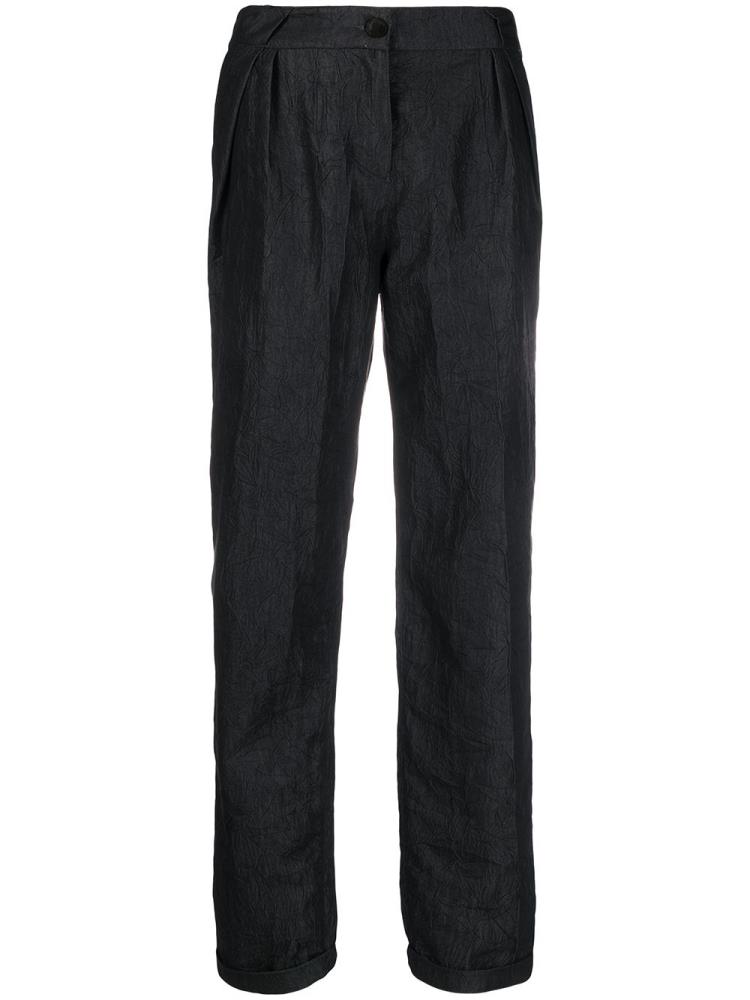 Pantalones Armani Emporio High Waisted Crinkled Mujer Azules | 2E18JHQP