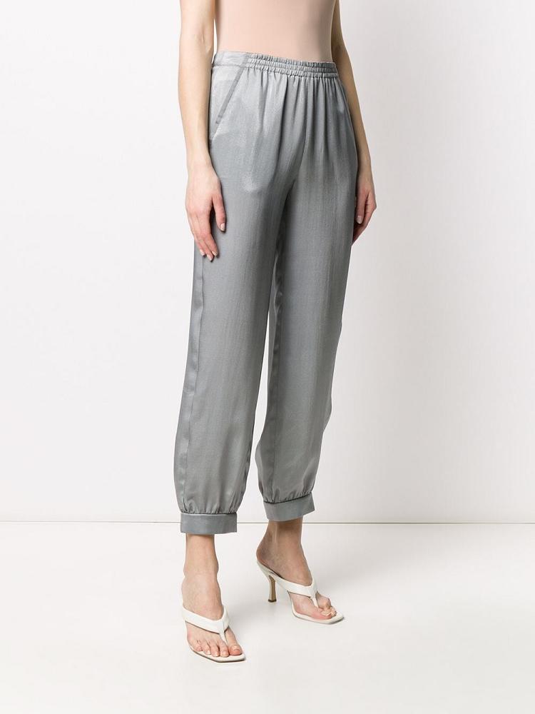 Pantalones Armani Emporio High Waisted Pista Mujer Gris | WUFJK151