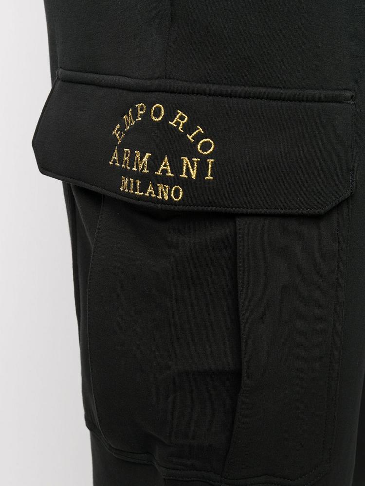 Pantalones Armani Emporio Side Logo Pista Hombre Negras | 9WMRNKHY