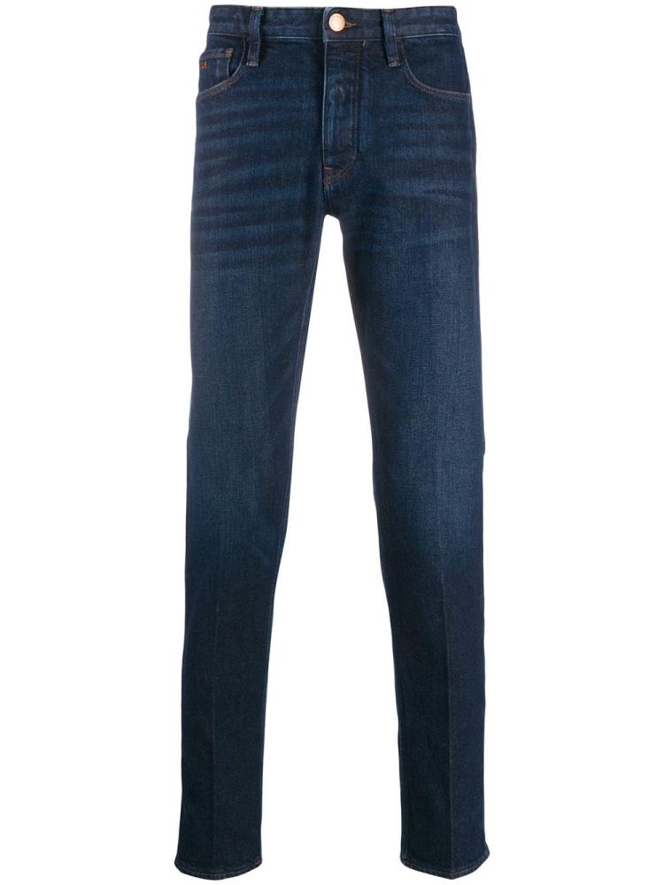 Pantalones Armani Emporio Slim Fit Denim Hombre Azules | IYNXG63N