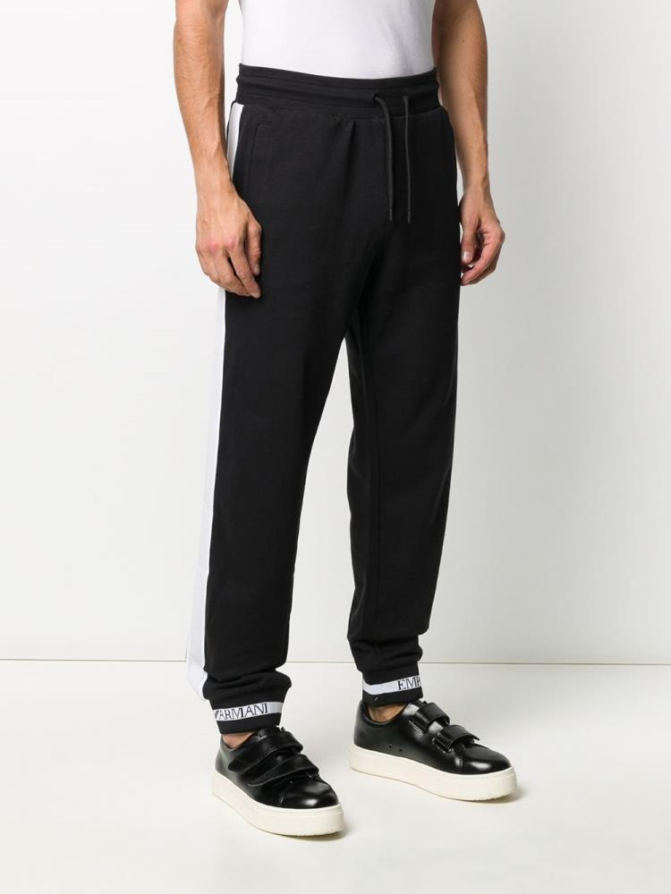 Pantalones Armani Emporio Two Tone Pista Hombre Negras | XHQ0UU6K