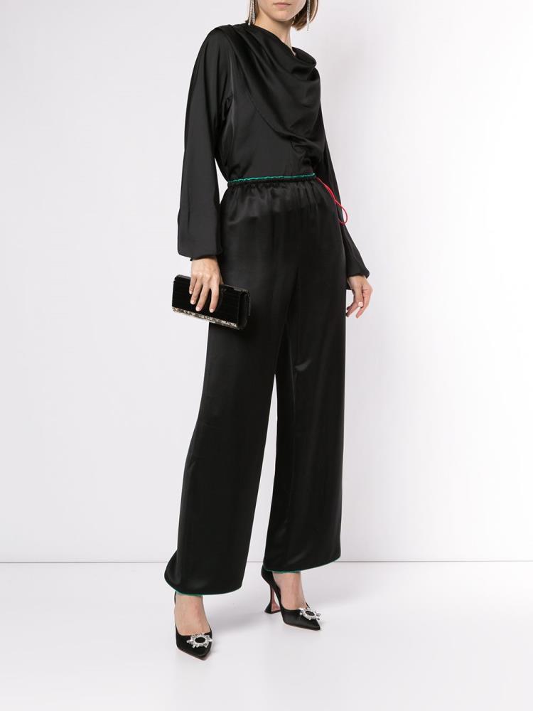 Pantalones Giorgio Armani Anchos Leg Mujer Negras | OGNBGV9D