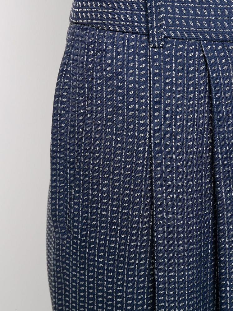 Pantalones Giorgio Armani Geometric Pattern High Rise Mujer Azules | WSQ3K961