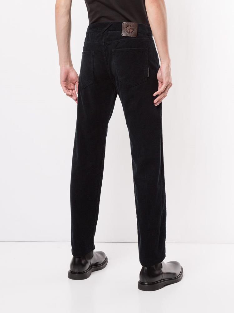 Pantalones Giorgio Armani Slim Corduroy Hombre Negras | T7HTR2E8