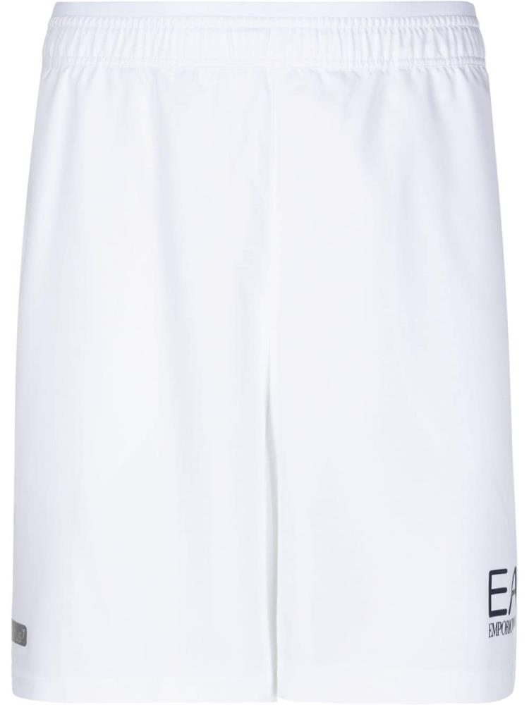 Pantalones Cortos Ea7 Emporio Armani Embroidered Logo Hombre Blancas | JX6GOE2N