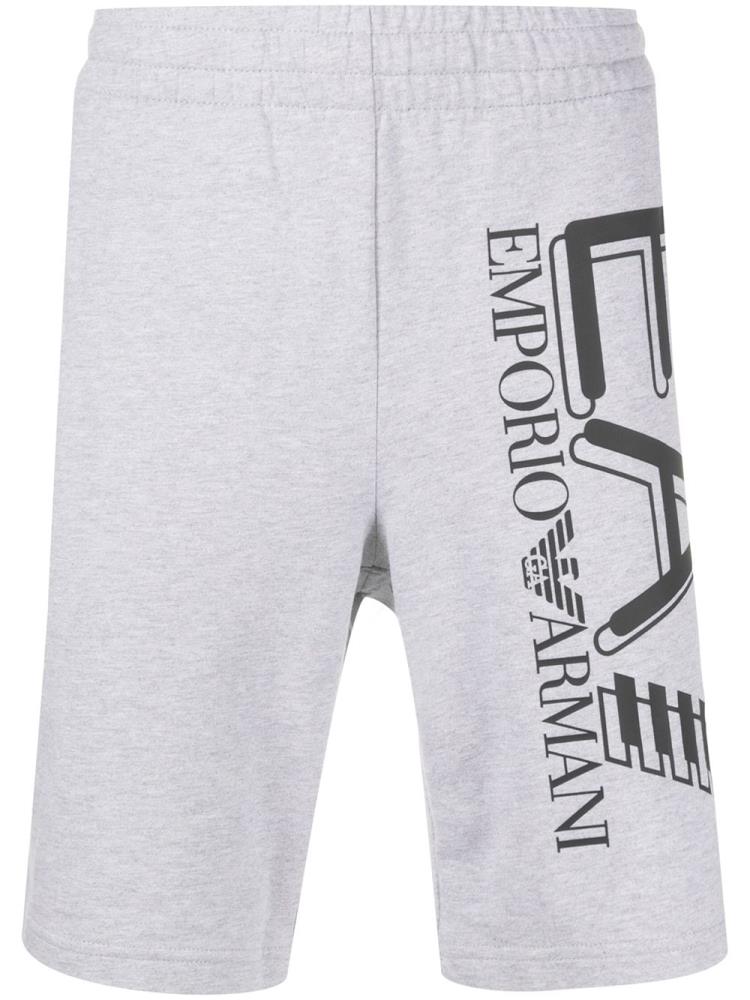 Pantalones Cortos Ea7 Emporio Armani Logo Print Pull On Correr Shorts Hombre Gris | MM9SST5D