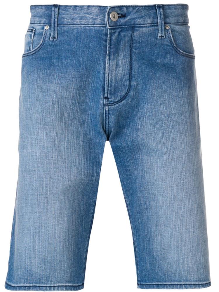 Pantalones Cortos Armani Emporio Straight Leg Denim Hombre Azules | 3YG9YZRJ