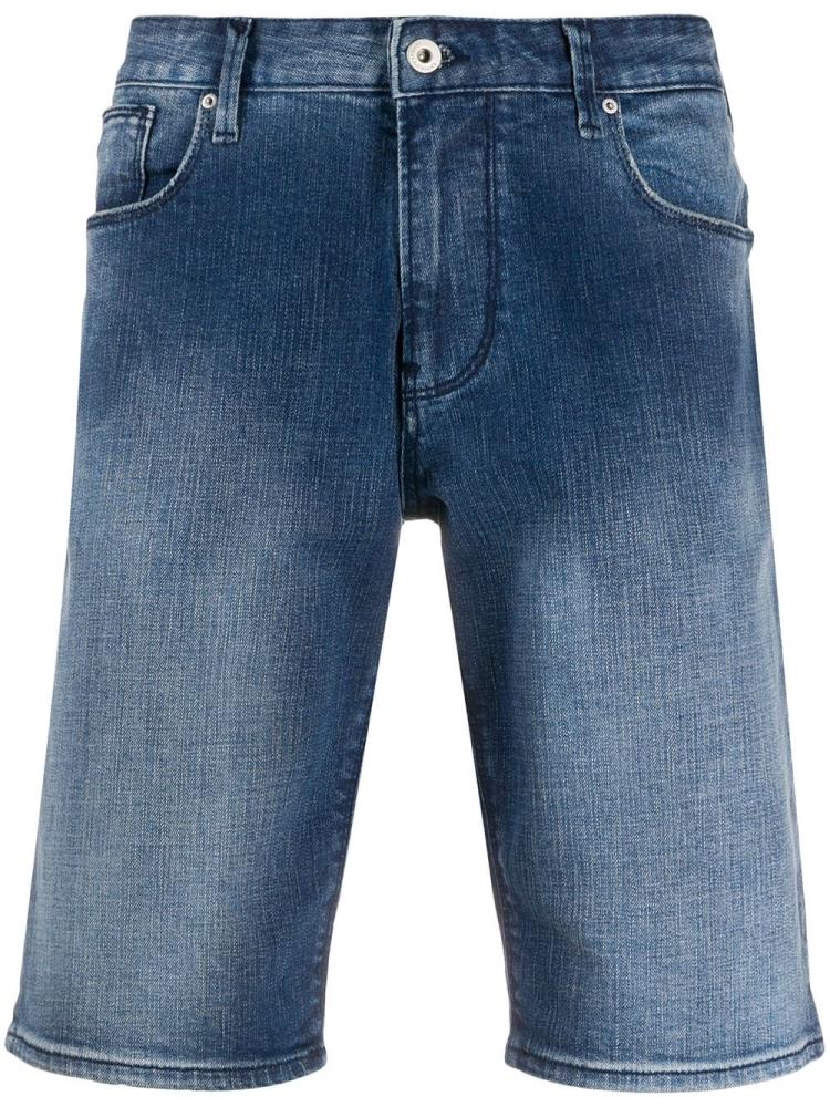 Pantalones Cortos Armani Emporio Straight Leg Hombre Azules | XHNDKJNB