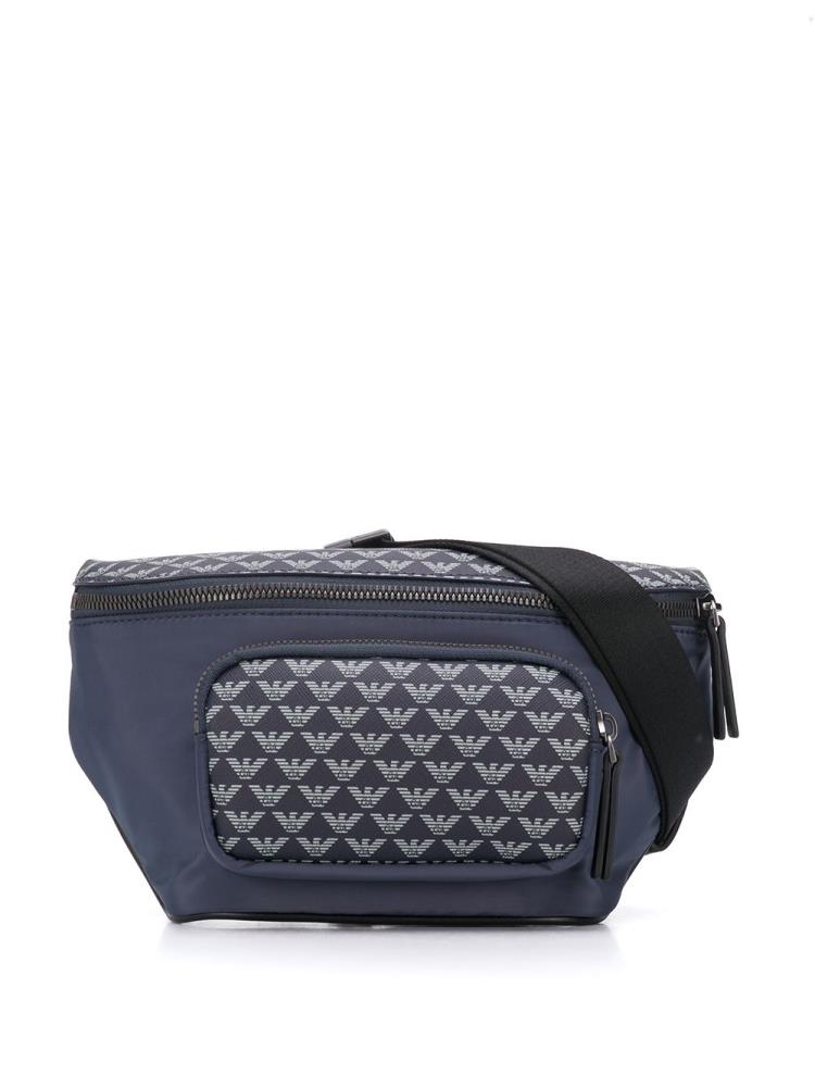 Riñonera Armani Emporio Repeat Logo Hombre Azules | WS2FVGAF