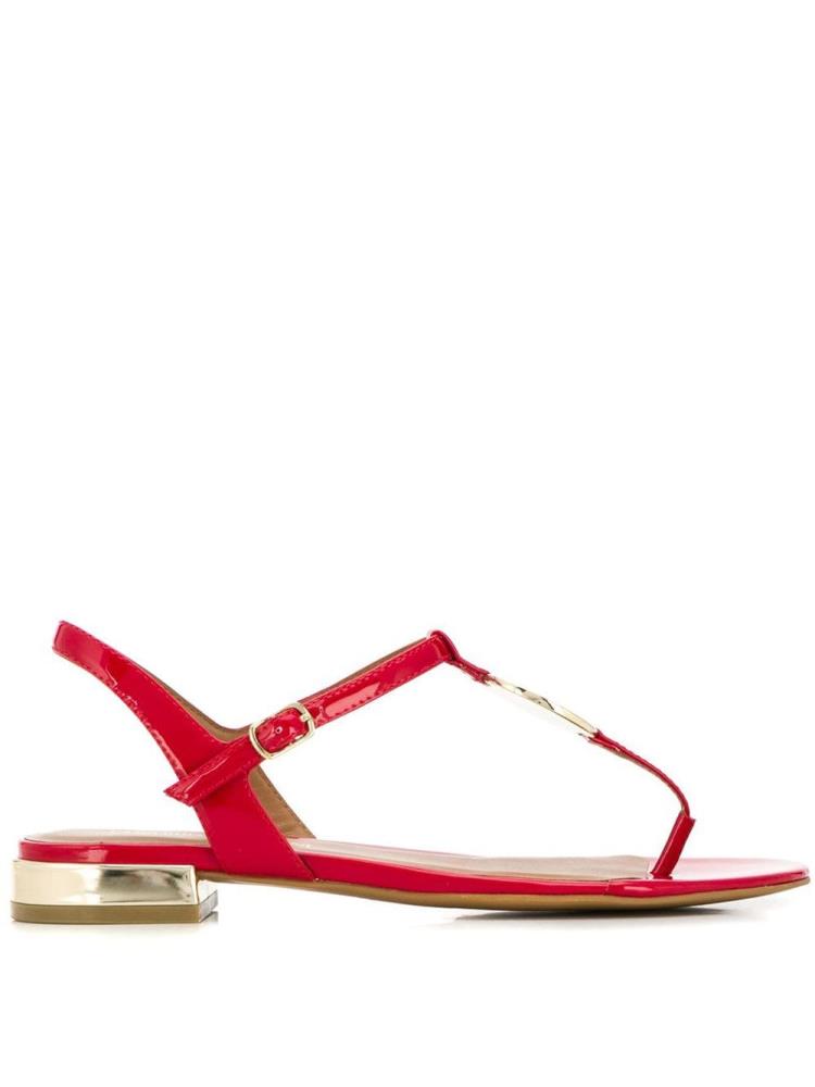 Sandalias Armani Emporio Logo Charm Mujer Rojas | FEMH5MNM