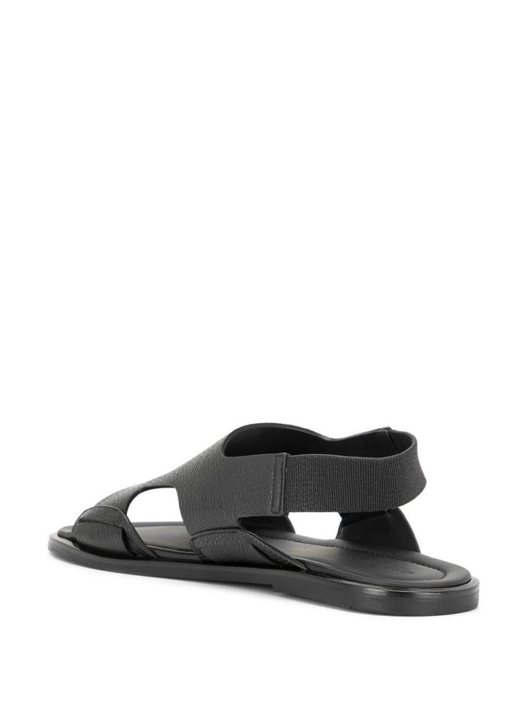 Sandalias Giorgio Armani Side Cut Out Hombre Negras | H1UJIXNI