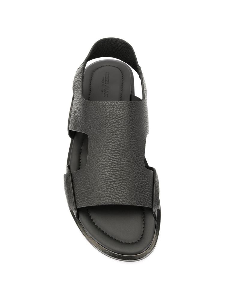 Sandalias Giorgio Armani Side Cut Out Hombre Negras | H1UJIXNI