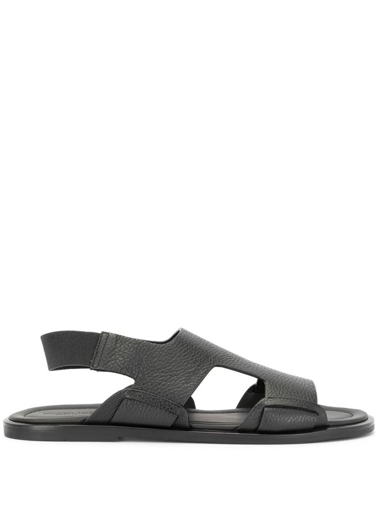 Sandalias Giorgio Armani Side Cut Out Hombre Negras | H1UJIXNI