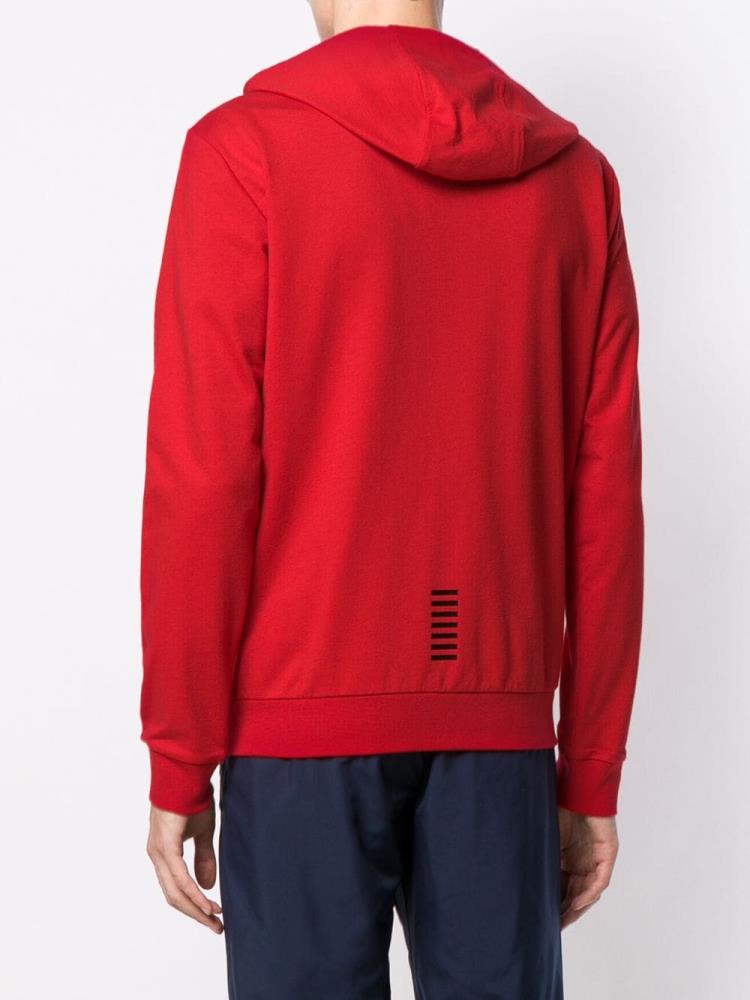 Sudadera Con Capucha Ea7 Emporio Armani Zip Up Logo Hombre Rojas | WLZZJBS9