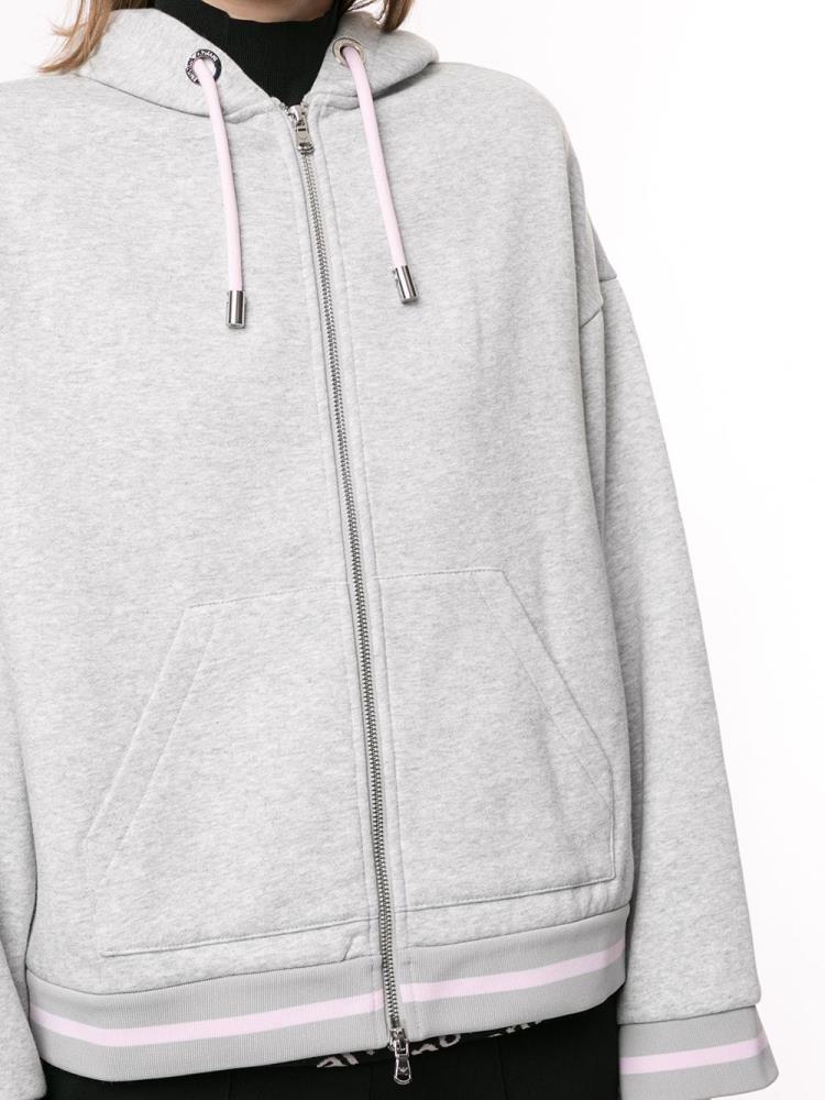 Sudadera Con Capucha Armani Emporio Contrast String Zip Up Mujer Gris | BCTMPFFZ