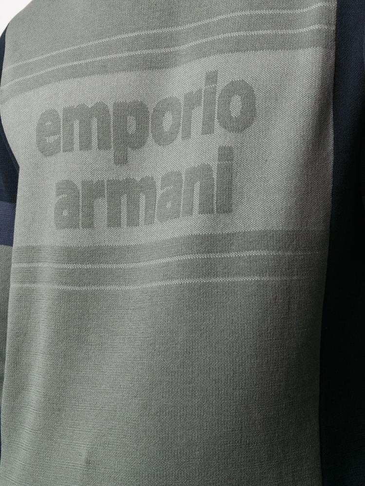 Sudadera Con Capucha Armani Emporio Two Tone Logo Hombre Gris | RXZVGR4Y