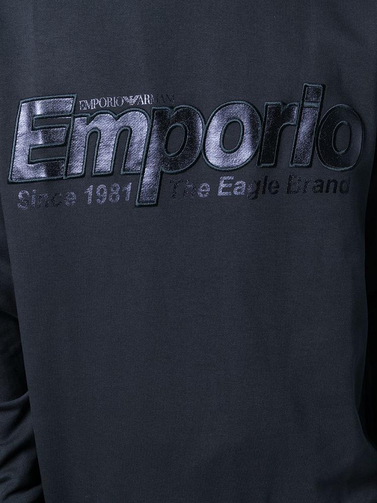 Sudadera Con Capucha Armani Emporio Logo Embroidered Hombre Azules | ZM2CX7V1