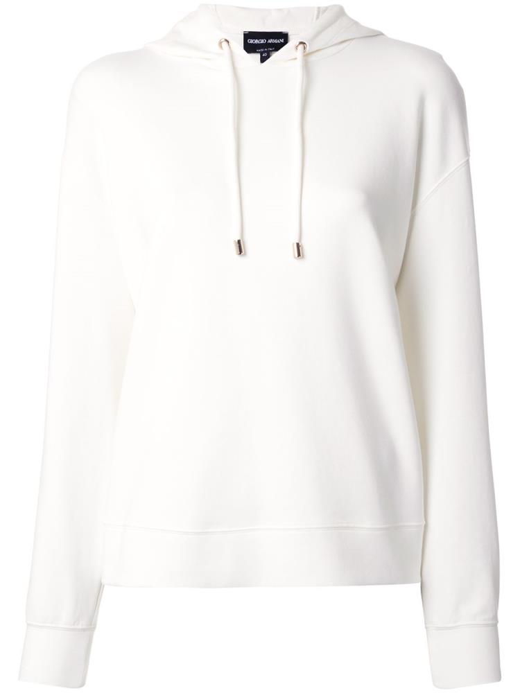 Sudadera Con Capucha Giorgio Armani Drop Shoulder Mujer Blancas | 6ATU9XUY